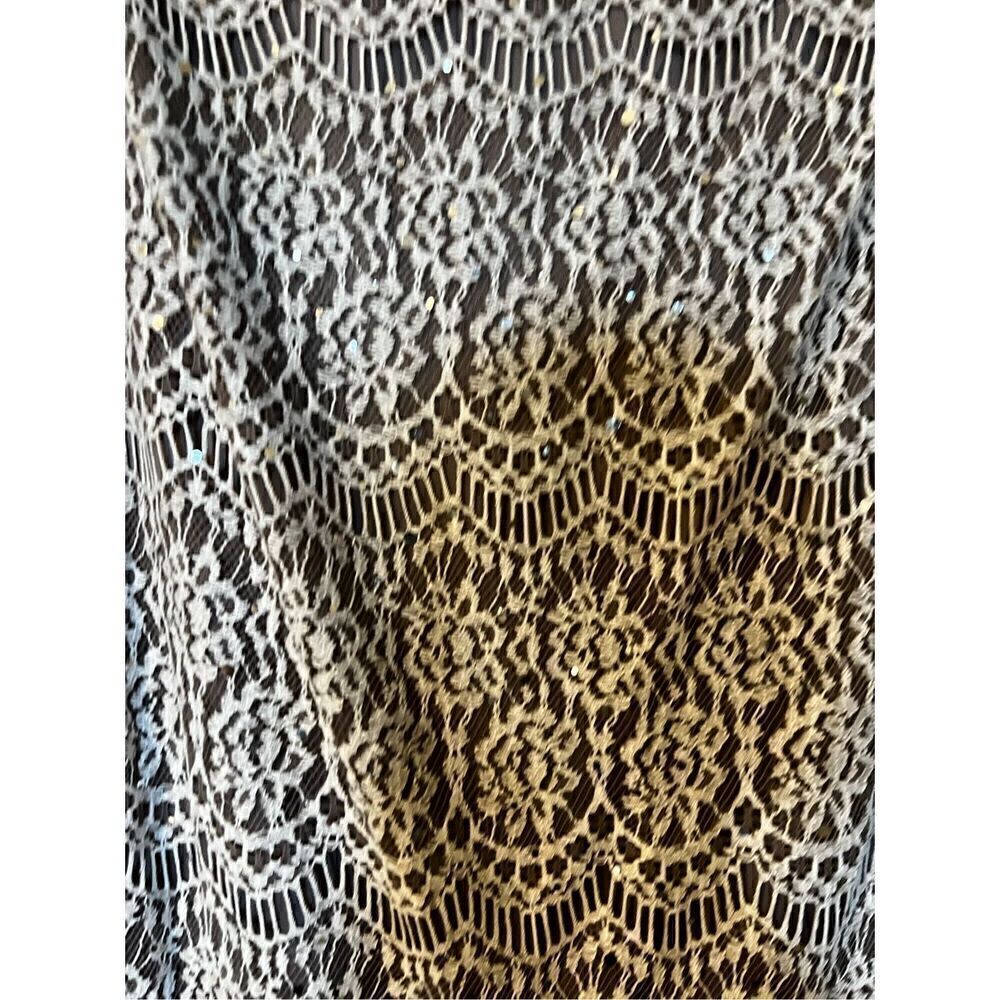 J Howard Missy Women’s Size 16 Lace Overlay Shift Dress Beige 3/4 Sleeve NWT - Picture 8 of 12